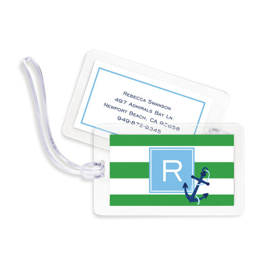 Stripe Anchor Luggage Tags